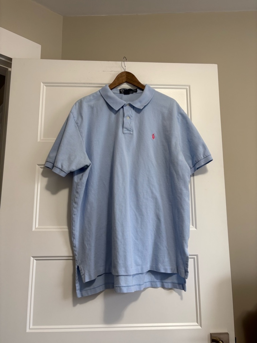 Polo by Ralph Lauren Light Blue Polo with Pink Pony Embroidery